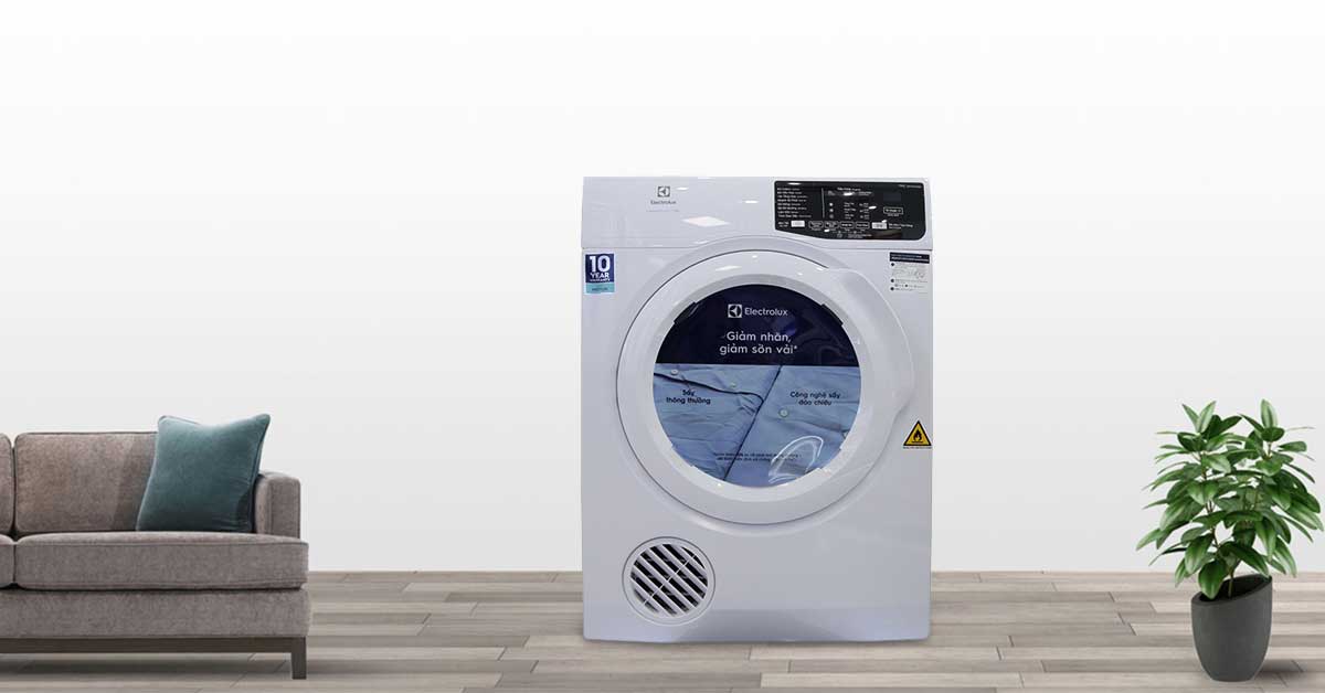 Review máy sấy quần áo Electrolux 8kg EDV805JQWA websosanh.vn